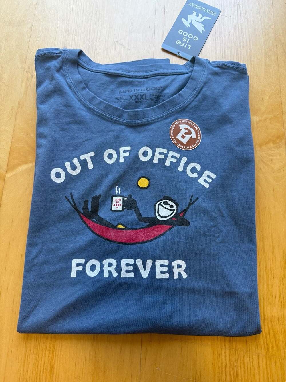 Life is Good Out of Office Crusher T-Shirt XXXL Blue Hammock NWT